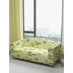 DREAM CARE Green & Black Printed Waterproof 3-Seater Sofa Cover With Anti Slip Foam Sticks-picture-20