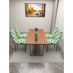 DREAM CARE Green & Red 4 Pieces Floral-Printed Stretchable Chair Covers-picture-38