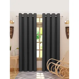 DREAM CARE Grey 2 Pieces Black Out Door Curtains-image-23