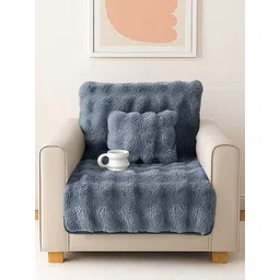 DREAM CARE Grey & Grey 1 Piece Sofa Cover-picture-38