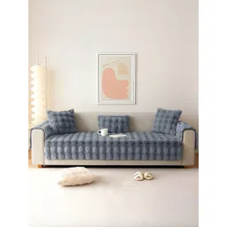 DREAM CARE Grey & Grey 3 Piece Sofa Cover With Arms-image-29