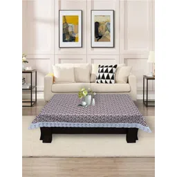 DREAM CARE Grey & White Floral Printed Waterproof 2 Seater Table Cover-image-41