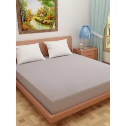 DREAM CARE Grey Cotton Water Resistant Queen Bed Mattress Protector-image-46