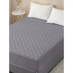 DREAM CARE Grey Quilted 150 GSM Cotton Waterproof King Bed Mattress Protector-image-14