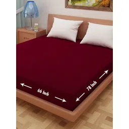 DREAM CARE Maroon Terry Water Resistant Mattress Protector-picture-10