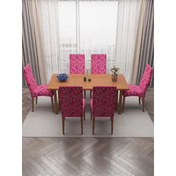 DREAM CARE Purple & Black 6 Pieces Printed Stretchable Chair Covers-picture-19