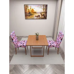 DREAM CARE Purple & Whited Floral-Printed 2 Pieces Stretchable Chair Covers-picture-25