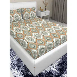 DREAM LIVING Multicoloured Floral 144 TC Queen Bedsheet With 2 Pillow Covers-picture-32