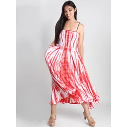 Dream of Glory Inc Red & White Tie and Dye Maxi Holi Dress-picture-38