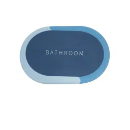 DREAM WEAVERZ Blue & Grey 2 Pcs HD Printed 400 GSM Highly Water Absorbent Bath Rugs image 2