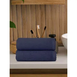 DREAM WEAVERZ Navy blue 2 Pieces Cotton 550 GSM Hand Towels-picture-28