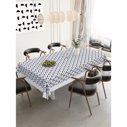 DREAM WEAVERZ White Floral Waterproof 6-Seater Table Cover with Embellished details-picture-36