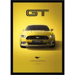 Yellow Car Wall Poster | Matte Print in A4 Size with 8x12 Inch Black Frame | Premium Car Artwork for Bedroom, Living Room & Office Decor 3D Poster-image-34