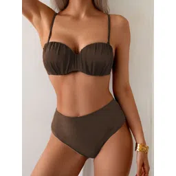 DREAM X FASHION Shoulder Straps High-Waist Swim Bikini Set-picture-15