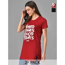 Dreambe Women 2 Printed Applique T-shirt-picture-41