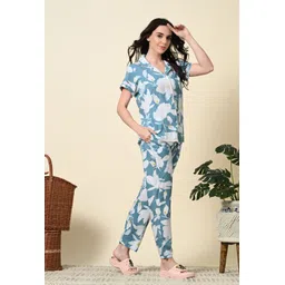 dreambe Women Night Suit Set Green Printed-picture-41