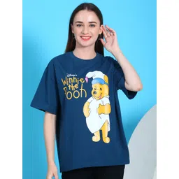 Dreambe Women Pack Of 2 Winnie The Pooh Fusion Graphic Printed Cotton Oversized T-shirts-picture-33