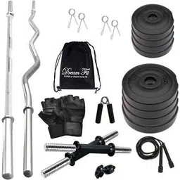 dreamfit 30 kg 30 Kg PVC weight Home Gym with straight rod, curl rod , Gym Bag and Accessories Home Gym Combo-picture-14