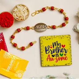 dreamica Designer Rakhi-11 Assorted Rakhi, Chawal Roli Pack, Greeting Card Set-picture-18