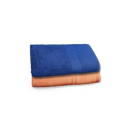 Dreamscape Blue & Orange Colored 2 Pieces Pure Cotton 520 GSM Bath Towel-image-17