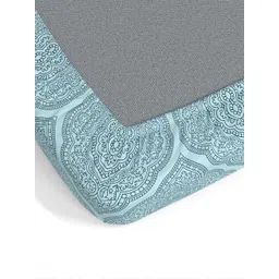 Dreamscape Blue Ethnic Motifs 140 TC Fitted Cotton King Bedsheet & Pillow Covers image 5