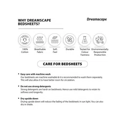 Dreamscape Blue Ethnic Motifs 140 TC Fitted Cotton King Bedsheet & Pillow Covers image 2