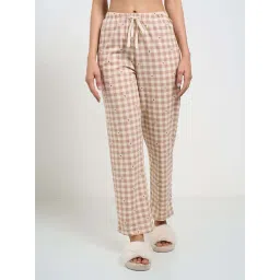 Dreamz By Pantaloons Beige Comfort Fit Checks Pyjamas-picture-31