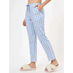 Dreamz by Pantaloons Blue Cotton Chequered Pyjama image 3