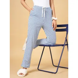 Dreamz by Pantaloons Blue Cotton Chequered Pyjamas-picture-10