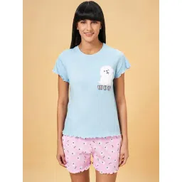 Dreamz by Pantaloons Blue Cotton Embroidered T-Shirt-picture-35