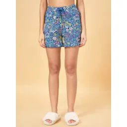 Dreamz by Pantaloons Blue Cotton Floral Print Shorts-picture-13