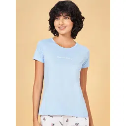 Dreamz by Pantaloons Blue Cotton Graphic Print T-Shirt-picture-37