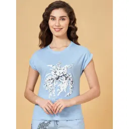 Dreamz by Pantaloons Blue Cotton Printed T-Shirt-picture-31