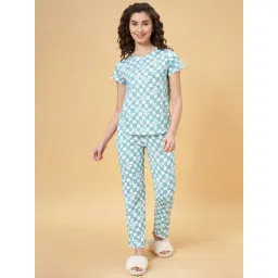 Dreamz by Pantaloons Blue Cotton Printed T-Shirt & Pyjamas Set-picture-44