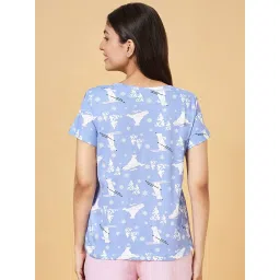Dreamz by Pantaloons Blue Cotton Printed T-Shirt image 2