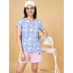 Dreamz by Pantaloons Blue Cotton Printed T-Shirt image 4