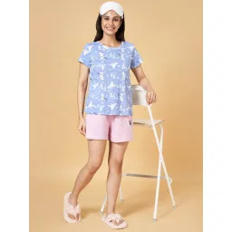 Dreamz by Pantaloons Blue Cotton Printed T-Shirt image 5