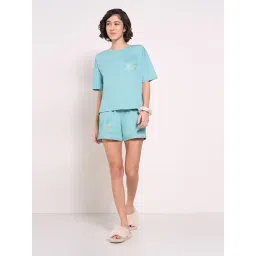 Dreamz By Pantaloons Blue Cotton Relaxed Fit Printed Night Suit-picture-40