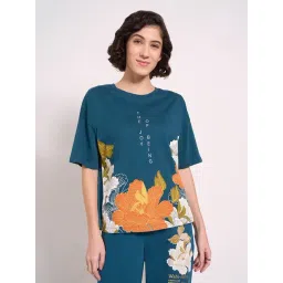 Dreamz By Pantaloons Blue Cotton Relaxed Fit Printed Top-picture-24