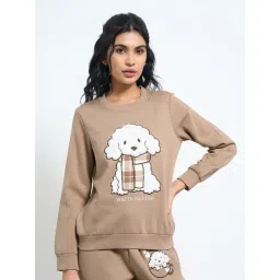 Dreamz By Pantaloons Brown Relaxed Fit Printed Sweatshirt-image-30