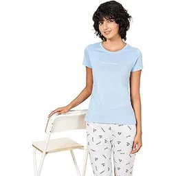 dreamz by pantaloons Byford by Pantaloons Women's Dreamz Blue Sleepwear Top Regular Fit,Open Air,XL-picture-13