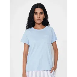 Dreamz By Pantaloons Chambray Blue Cotton Comfort Fit Sleepwear T-Shirt-picture-40