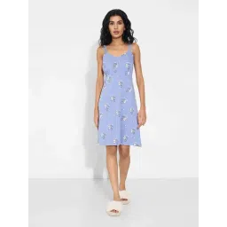 Dreamz By Pantaloons Colony Blue Regular Fit Printed Nightwear Dress-picture-23