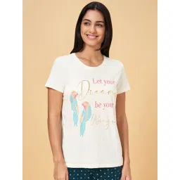 Dreamz by Pantaloons Cream Cotton Graphic Print T-Shirt-picture-42