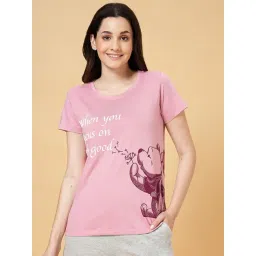 Dreamz by Pantaloons Dusty Pink Cotton Graphic Print Top-picture-40