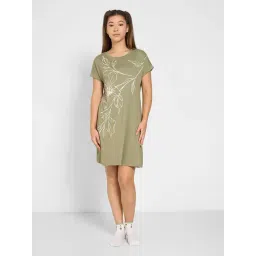 Dreamz By Pantaloons Green Comfort Fit Printed Night Dress-picture-36