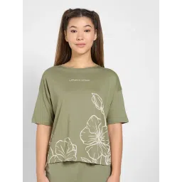 Dreamz By Pantaloons Green Cotton Comfort Fit Printed Sleepwear T-Shirt-picture-36