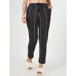 Dreamz by Pantaloons Jet Black Cotton Striped Pyjama-picture-24