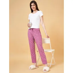 Dreamz by Pantaloons Lilac Cotton Printed Pyjamas image 5