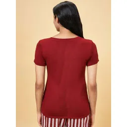 Dreamz by Pantaloons Maroon Plain Top image 2